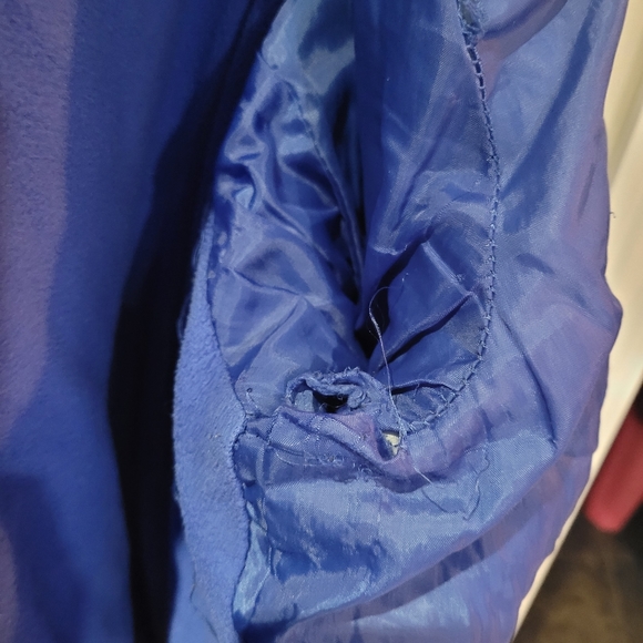 Yoko blue and black shiny fall winter jacket - Picture 3 of 3